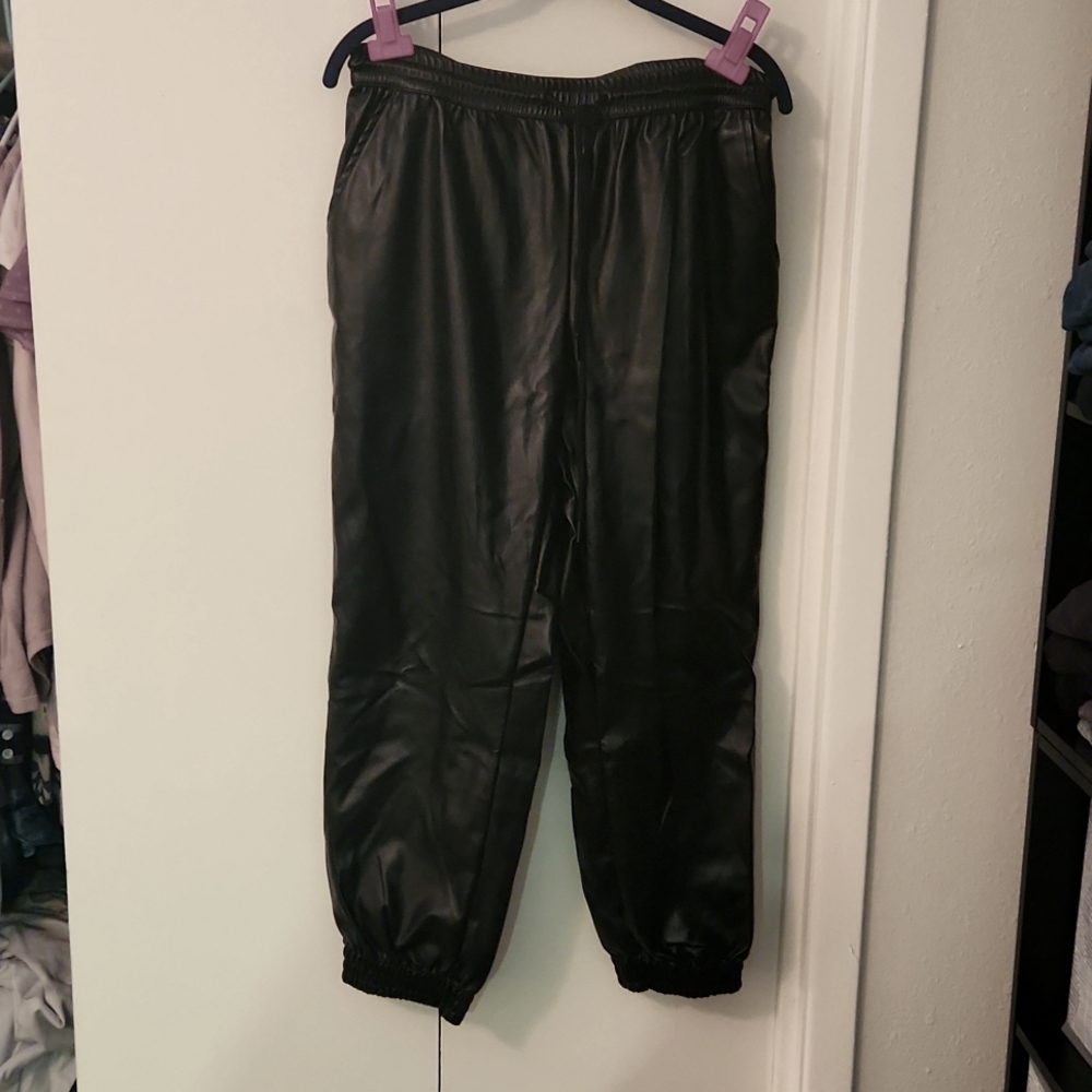 A New Day black faux leather joggers